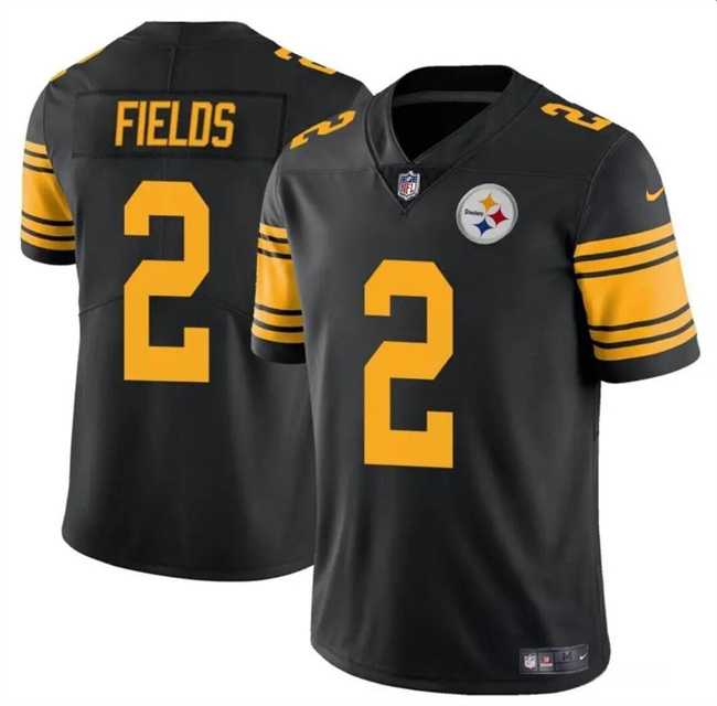 Men & Women & Youth Pittsburgh Steelers #2 Justin Fields Black Color Rush Vapor Limited Football Stitched Jersey,We sell and wholesale Men & Women & Youth Pittsburgh Steelers #2 Justin Fields Black Color Rush Vapor Limited Football Stitched Jersey on line form chian!